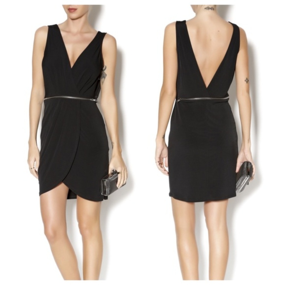 BCBG Black Zipper Waist Mini Dress
